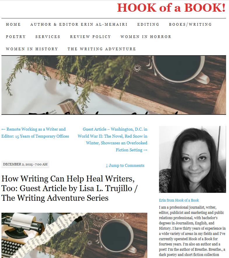 Hook of a Book - How Writing Can Help Heal Writers, Too